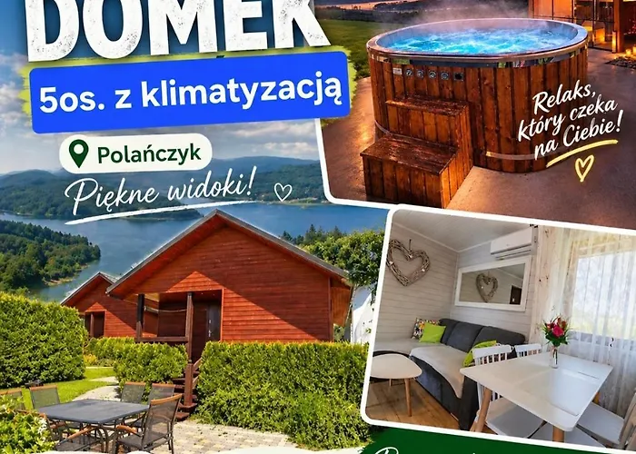 ,,KICZARADomki w centrum Polańczyka widok na Jezioro Solińskie i góry601-806-454